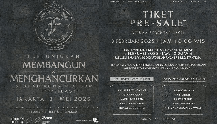 Gelar Konser Album Membangun & Menghancurkan, Ini Cara Beli dan Harga Tiket Konser .Feast 2025