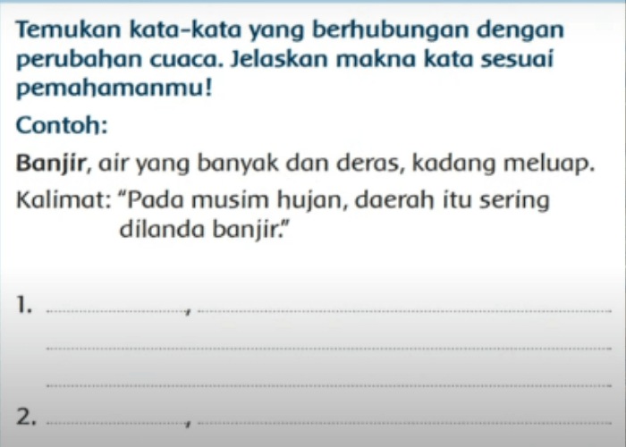 Kunci Jawaban Tema 5 Kelas 3 Halaman 149 Pembelajaran 4 Subtema 3: Perubahan Cuaca