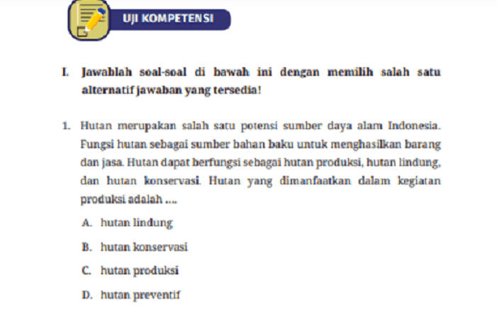 Kunci Jawaban IPS Kelas 7 Halaman 150-154 Kurikulum Merdeka: Pilihan Ganda Bab 3 Potensi Ekonomi Lingkungan