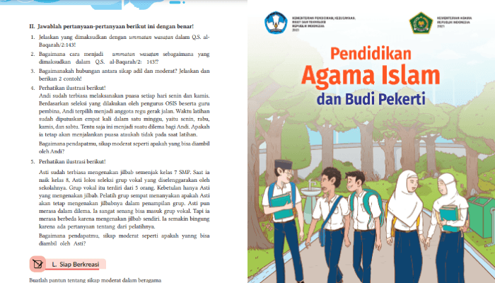 Kunci Jawaban Kelas 8 Halaman 162 Kurikulum Merdeka: Rajin Berlatih Bagian Esai tentang Umma Wasatan dalam Q.S. Al-Baqarah