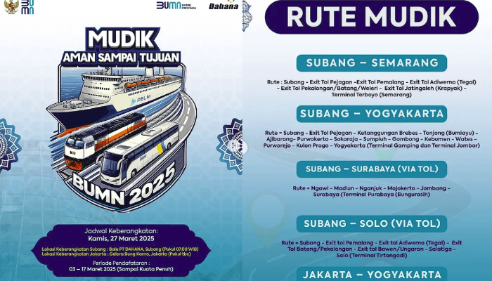 Kabar Gembira! Pendaftaran Mudik Gratis BUMN Dahana 2025 Telah Dibuka, Cek Syarat dan Rutenya