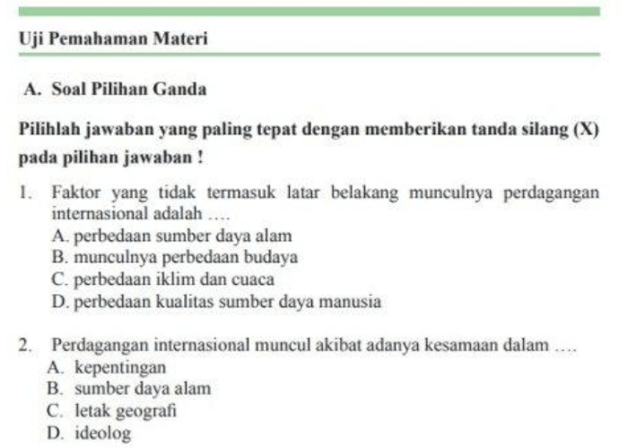Kunci Jawaban IPS Kelas 9 Halaman 194 195 196 Kurikulum 2013: Uji Pemahaman Materi