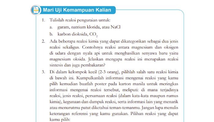 Kunci Jawaban IPA Kelas 9 Halaman 119 Kurikulum Merdeka Bab 5: Mari Uji Kemampuan