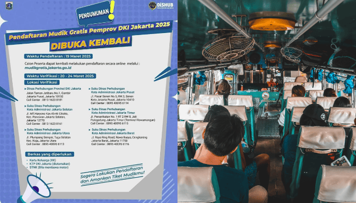 Kembali Dibuka! Mudik Lebaran 2025 Gratis Pemprov DKI Jakarta, Ini Link Pendaftaran dan Syaratnya!