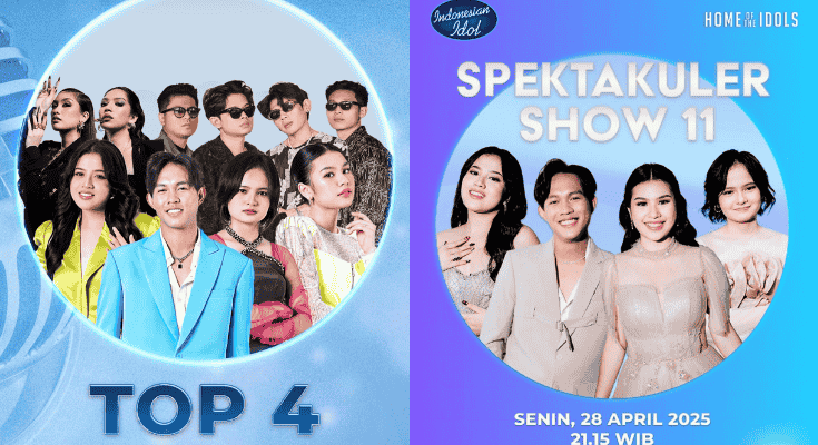 Daftar Top 4 Peserta Indonesian Idol 2025 Siap Tampil di Babak Spektakuler Show 11, Cek Jam Tayang dan Link Live Streaming di Sini!