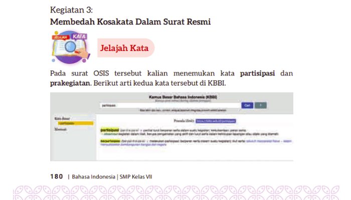 Kunci Jawaban Bahasa Indonesia Kelas 7 Halaman 180-181: Membedah Kosakata dalam Surat Resmi