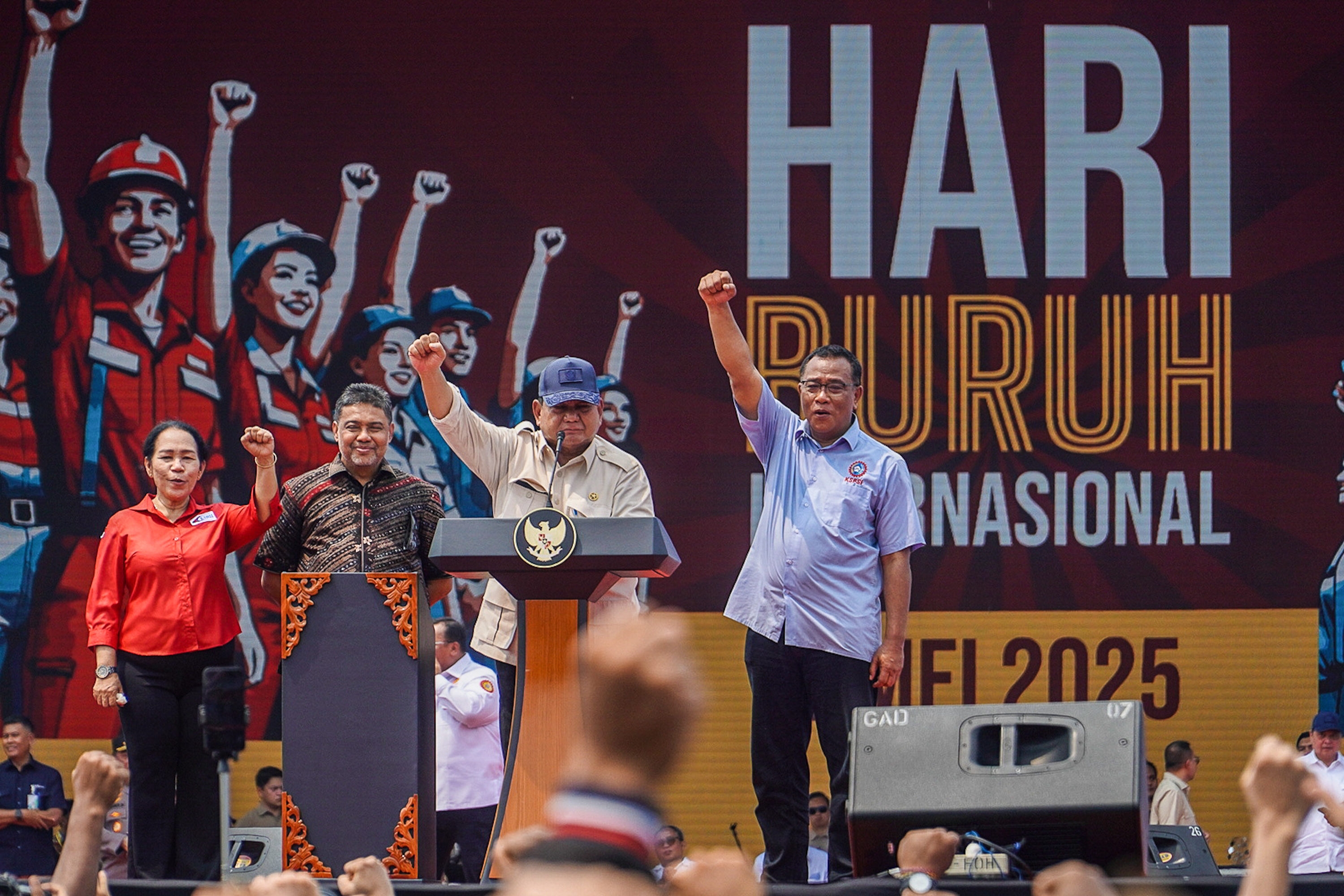 Di Hadapan Buruh, Prabowo Dukung Pengesahan RUU Perampasan Aset dan Perlindungan PRT