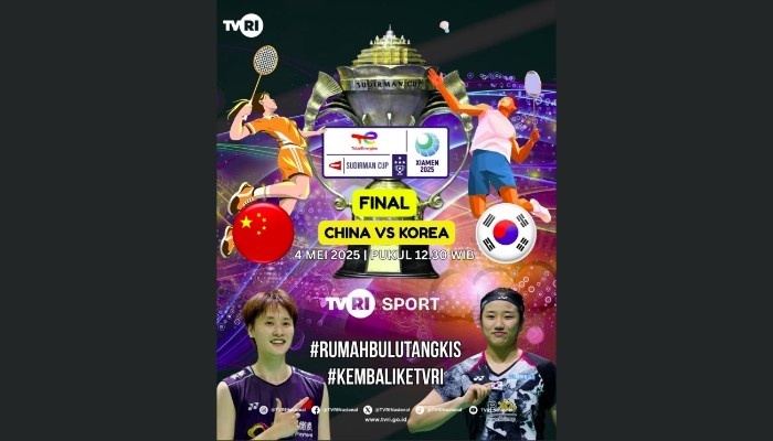 Live Score dan Link Streaming Final Sudirman Cup 2025: Pertandingan Sengit China vs Korea