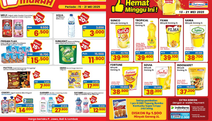 Daftar Harga Promo Indomaret 15-21 Mei 2025: Indomie Murah, Minyak Goreng Hemat, Diskon Produk Favorit!