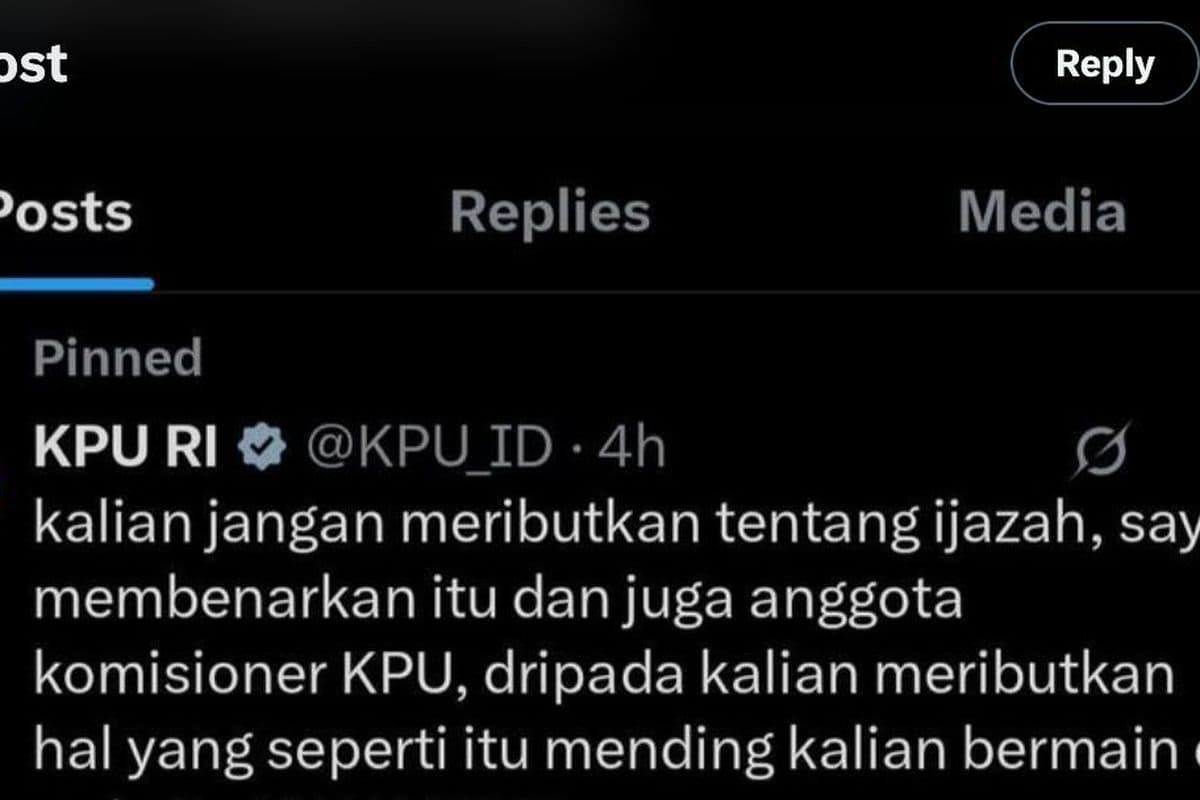 Akun X Resmi KPU RI Diretas, Muncul Konten Soal Ijazah Palsu dan Judi Online