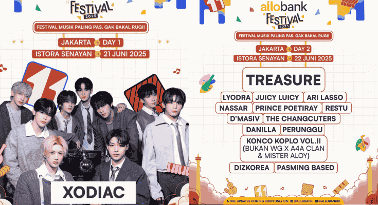 UPDATE Daftar Line Up Allo Bank Festival 2025, Ada Idol Kpop Xodiac dan Treasure!
