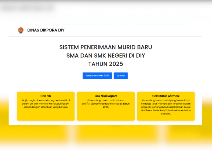 Catat! Jadwal dan Alur Pendaftaran SPMB Jogja 2025 SMA SMK via Laman spmb.jogjaprov.go.id