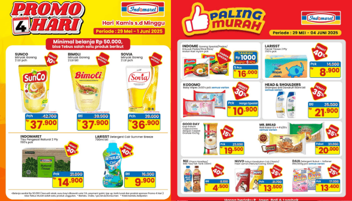 Katalog Promo Indomaret Pekan Ini 29 Mei-1 Juni 2025: Tebus Murah Minyak, Susu, Hingga Kebutuhan Rumah Tangga