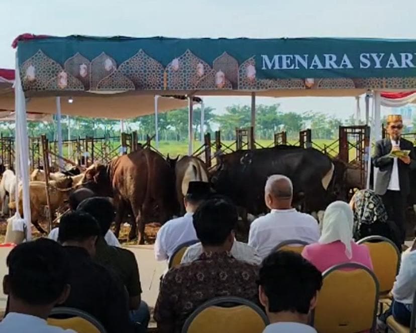 Agung Sedayu Sumbang Puluhan Sapi dan Ratusan Kambing Kurban di Masjid Al-Khairiyah PIK 2