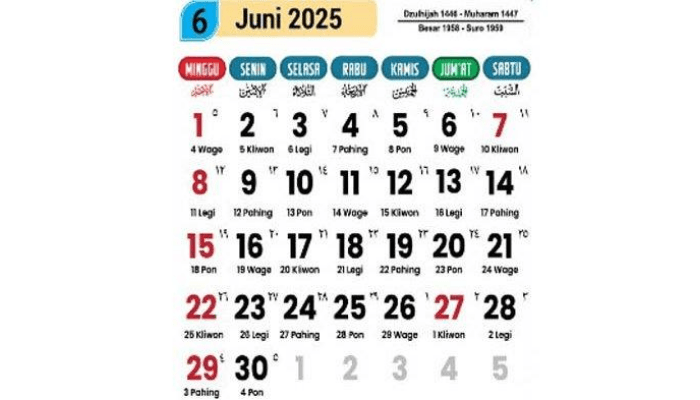Kalender Jawa Hari Ini 7 Juni, Ramalan Weton Sabtu Kliwon: Cek Neptu dan Karakteristiknya
