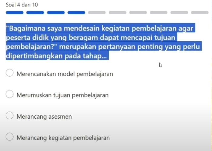 Kunci Jawaban Latihan Pemahaman Modul 1 Topik 1: Pembelajaran Mendalam dan Asesmen Umum