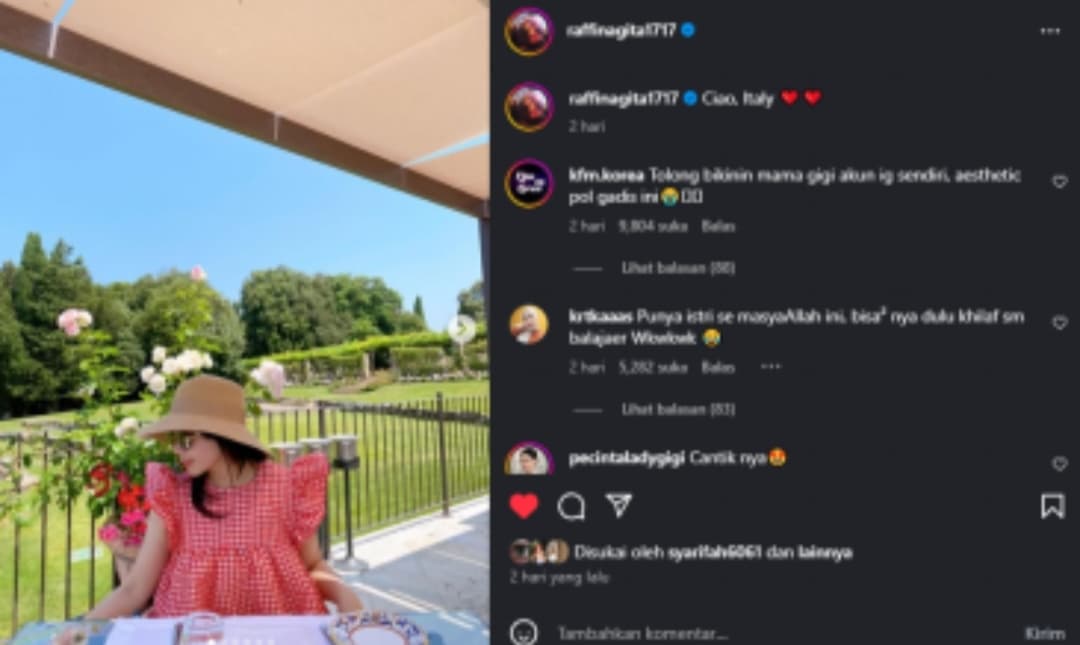 Feeds Liburan Nagita Slavina di Italia Curi Perhatian, Netizen: Bikin Akun Instagram Sendiri!