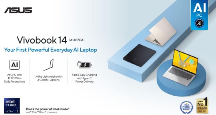 ASUS Vivobook 14 (A1407CA), Laptop AI Murah Performa Tinggi