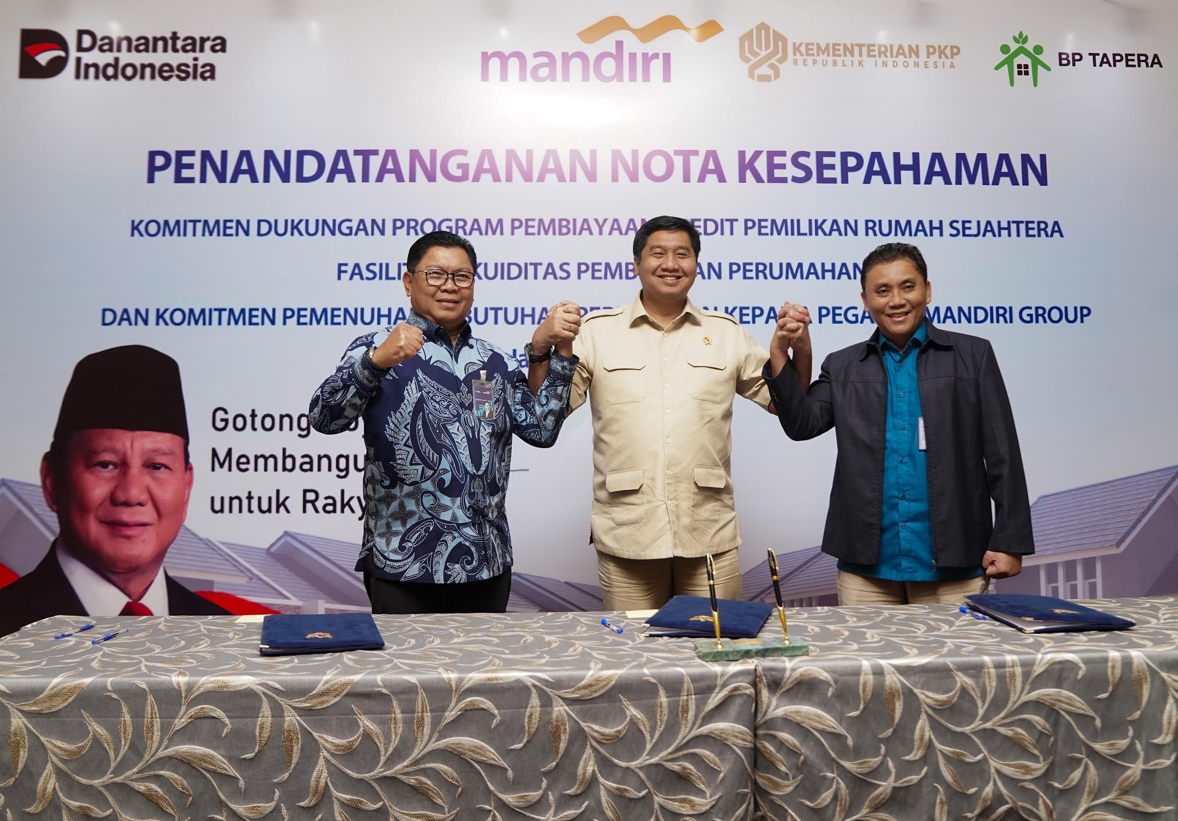 Sukseskan Program 3 Juta Rumah, Kementerian PKP Gandeng Bank Mandiri dan BP Tapera