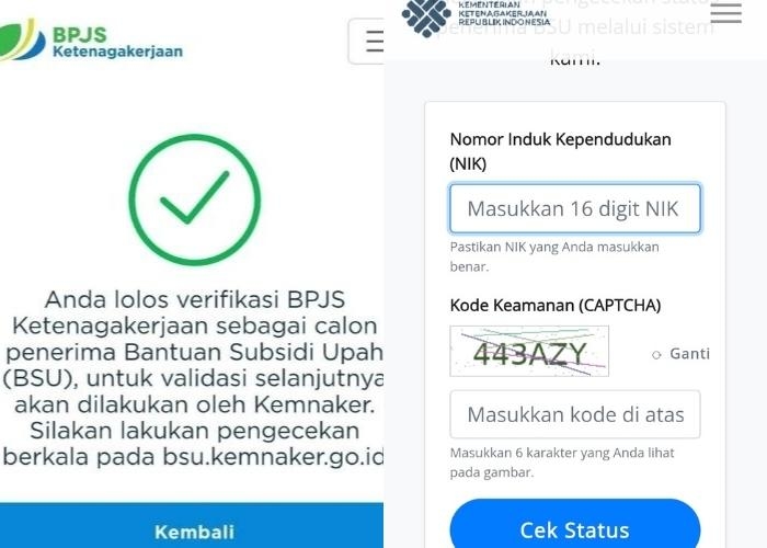 Cek Validasi Kemnaker Setelah Lolos BSU BPJS Ketenagakerjaan Sekarang, Hanya Pakai NIK di bsu.kemnaker.go.id!