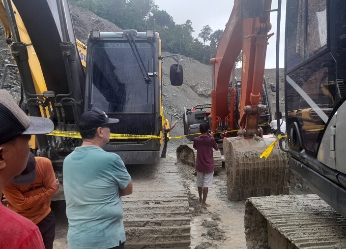 Ungkap Penambangan Liar di Kotamobagu, Polisi Sita Enam Alat Berat dan Langsung Tahan Pelaku