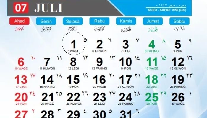 Kalender Jawa Hari Ini 1 Juli: Ramalan Weton Selasa Wage, Intip Makna Lakuning Bumi dan Mantri Sinaroja