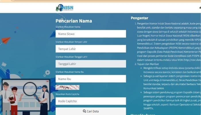 Mudah! Cara Cek NISN dengan Nama Ibu Kandung Lewat Situs nisn.data.kemdikbud.go.id