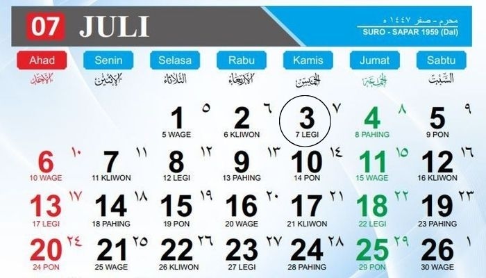Kalender Jawa Hari Ini 4 Juli: Ramalan Weton Jumat Pahing, Sifat, Keuangan, dan Asmara