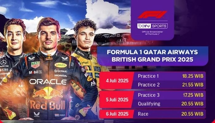 Cara Nonton F1 GP Inggris Malam Ini 6 Juli, Klik Situs Resmi Ini!