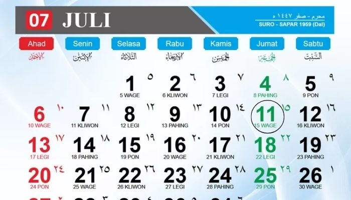 Kalender Jawa Hari Ini 11 Juli, Ramalan Weton Jumat Wage: Ketahui Watak, Keuangan, dan Asmara