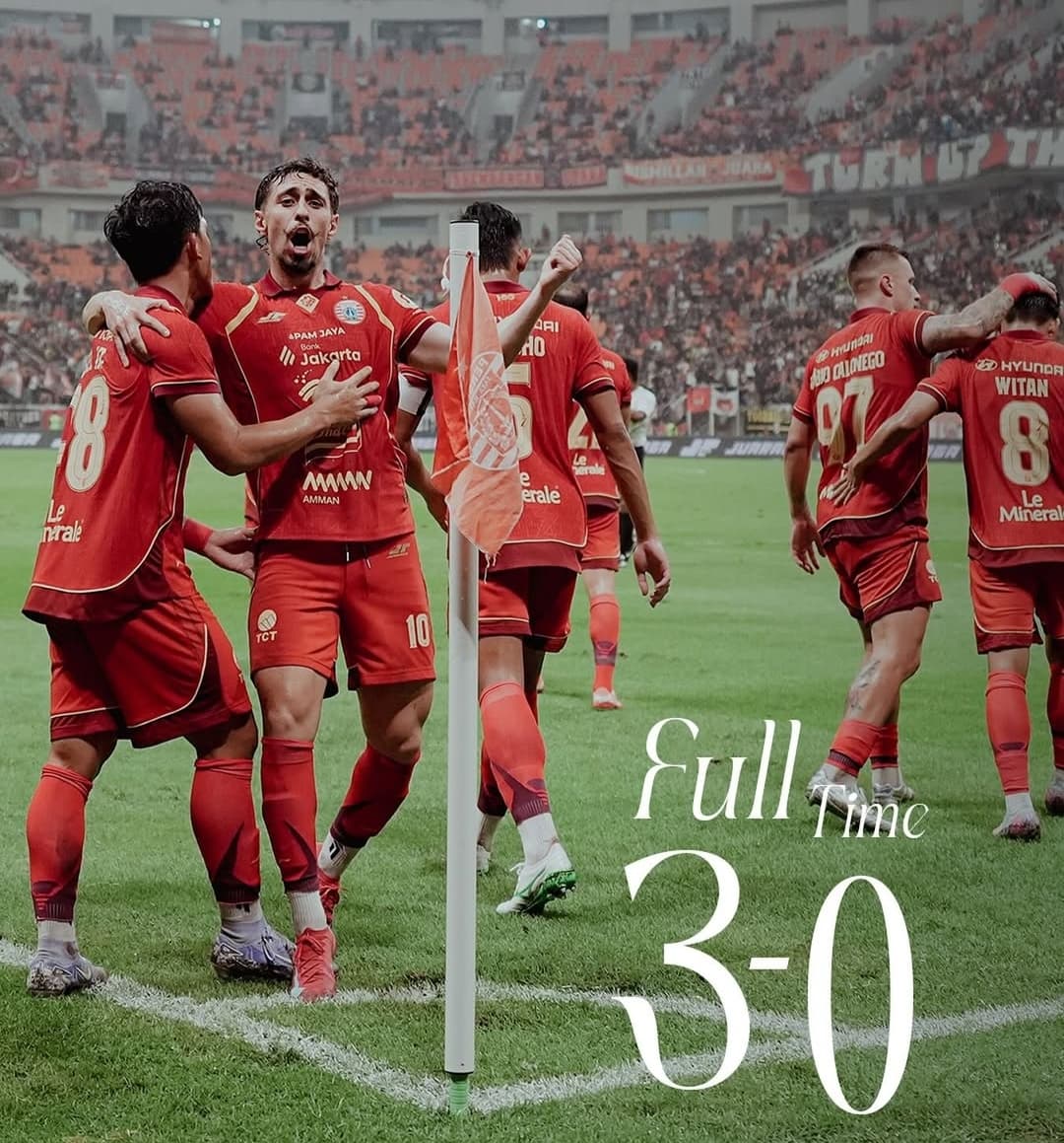 Persija Jakarta Bungkam Arema FC 3-0 di JIS