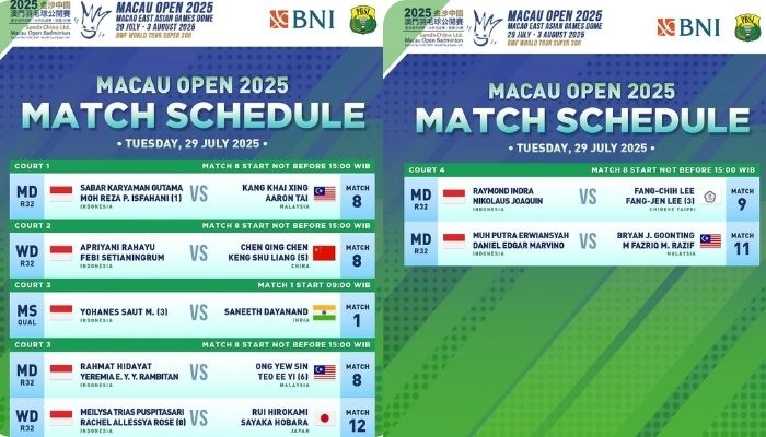 Jangan Sampai Ketinggalan! Ini Jadwal dan Cara Nonton Macau Open 2025