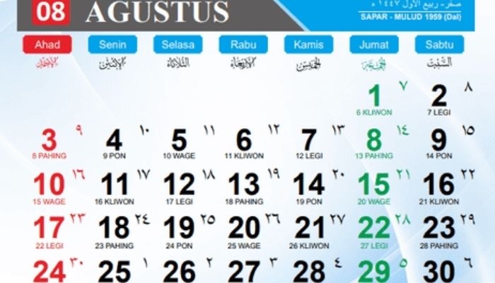 Hari Ini Weton Senin Apa? Cek Kalender Jawa 8 Agustus 2025