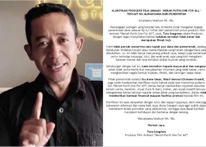 KLARIFIKASI Toto Soegriwo Usai Budget Film Merah Putih One For All Viral di Medsos: Tidak Benar dan Fitnah Keji!