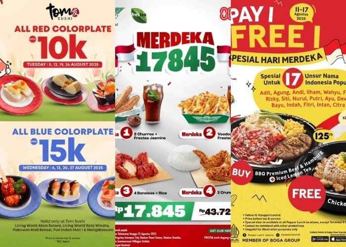 10 Promo Makanan Spesial HUT RI ke-80, Dapatkan Potongan Harga Selama 17 Agustus 2025!