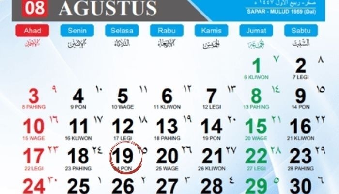 Kalender Jawa Hari Ini, 19 Agustus: Cek Watak Weton Selasa Pon, Neptu, dan Wuku Wayang