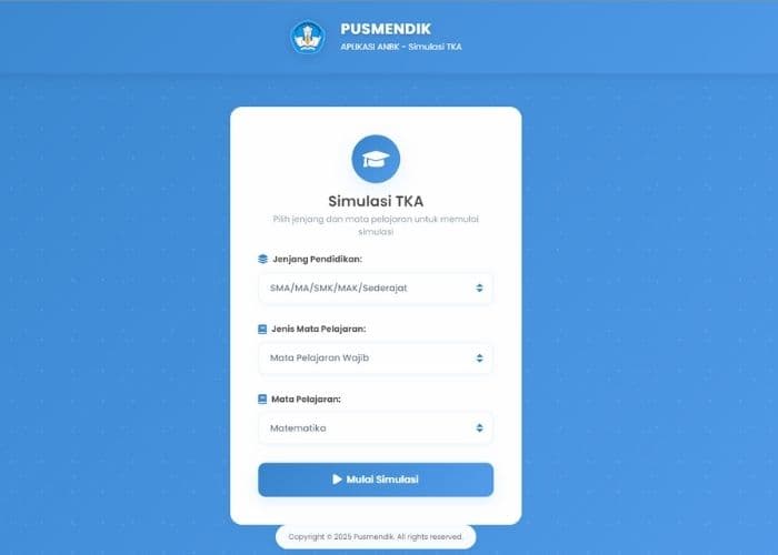Link Resmi Simulasi TKA Online Kemendikdasmen, Klik di Sini!