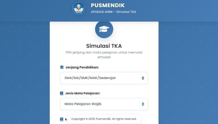 Gratis Mudah Diakses Online! Klik Link Simulasi TKA 2025 Resmi untuk SD, SMP, dan SMA/SMK