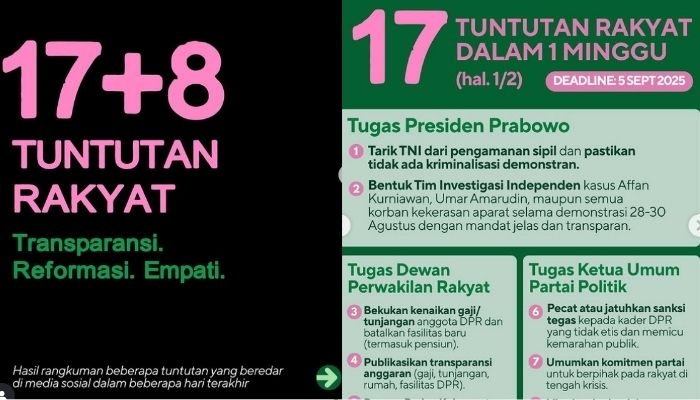 Viral di Medsos! Terungkap Makna Mendalam di Balik Warna Pink dan Hijau Tuntutan Rakyat Indonesia