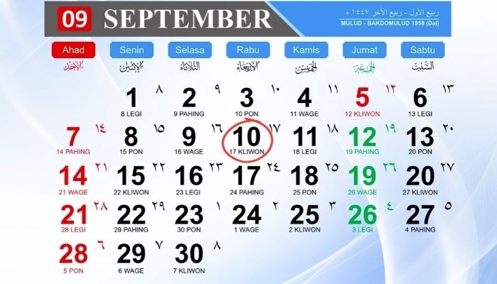 Kalender Jawa 10 September 2025: Cek Weton Rabu Kliwon dan Ramalan Primbon
