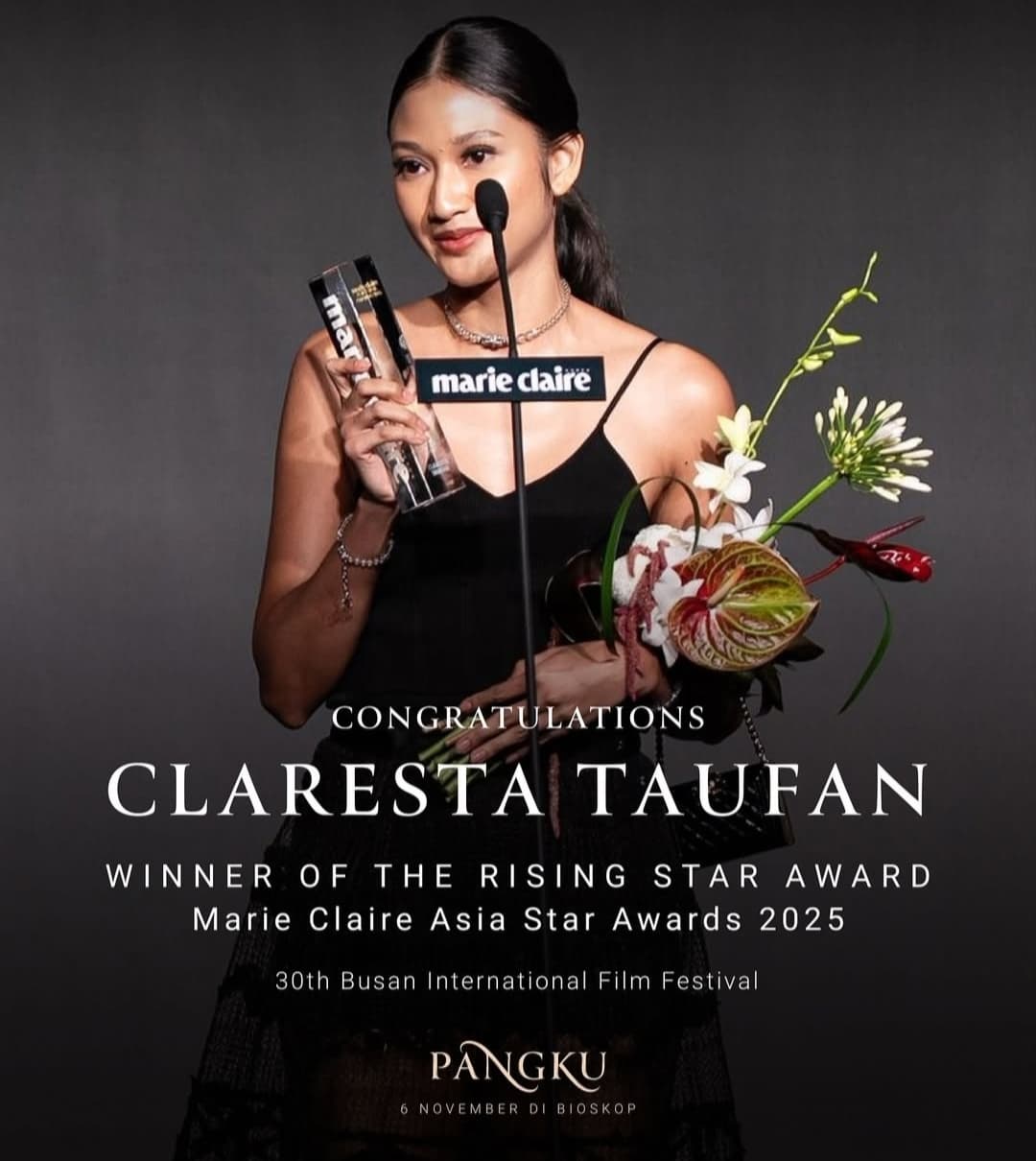 Claresta Taufan Raih Penghargaan di Festival Film Internasional Busan 2025