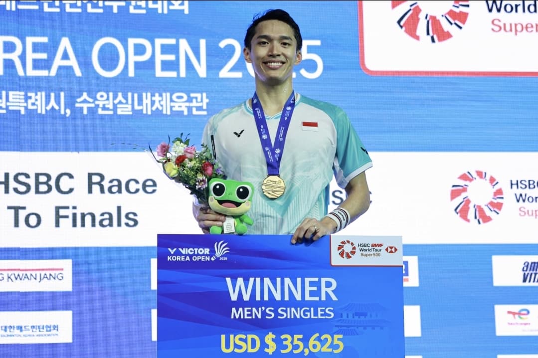 Tumbangkan Anders Antonsen, Jonatan Christie Juara Korea Open 2025