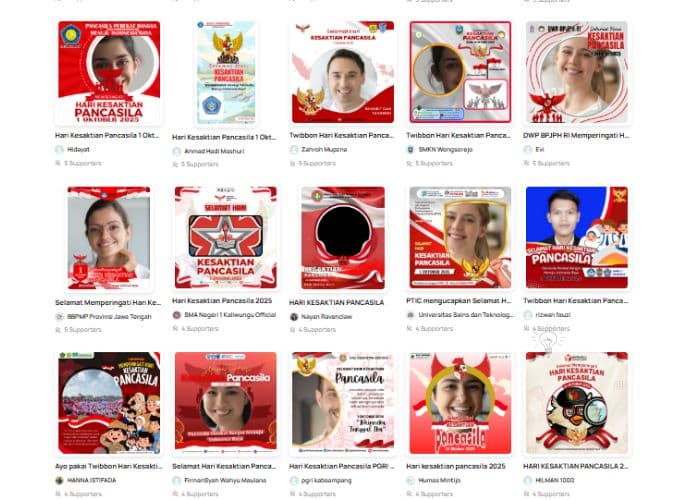 Kumpulan Twibbon Hari Kesaktian Pancasila 2025 yang Unik dan Menarik, Gratis Download!