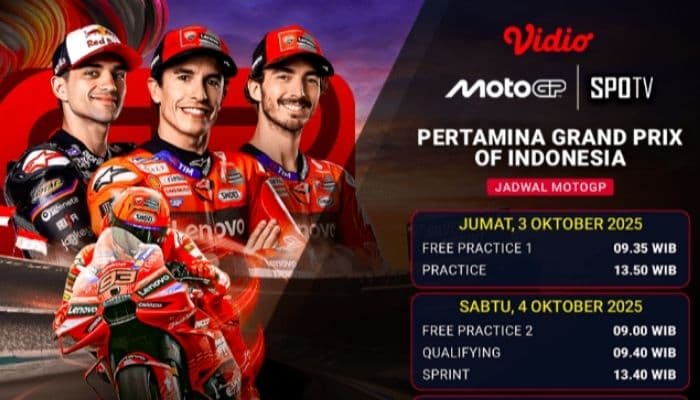 Link Live Streaming MotoGP Mandalika 2025 Hari Ini 4 Oktober: Jam Tayang dan Jadwal Lengkap di Sini!