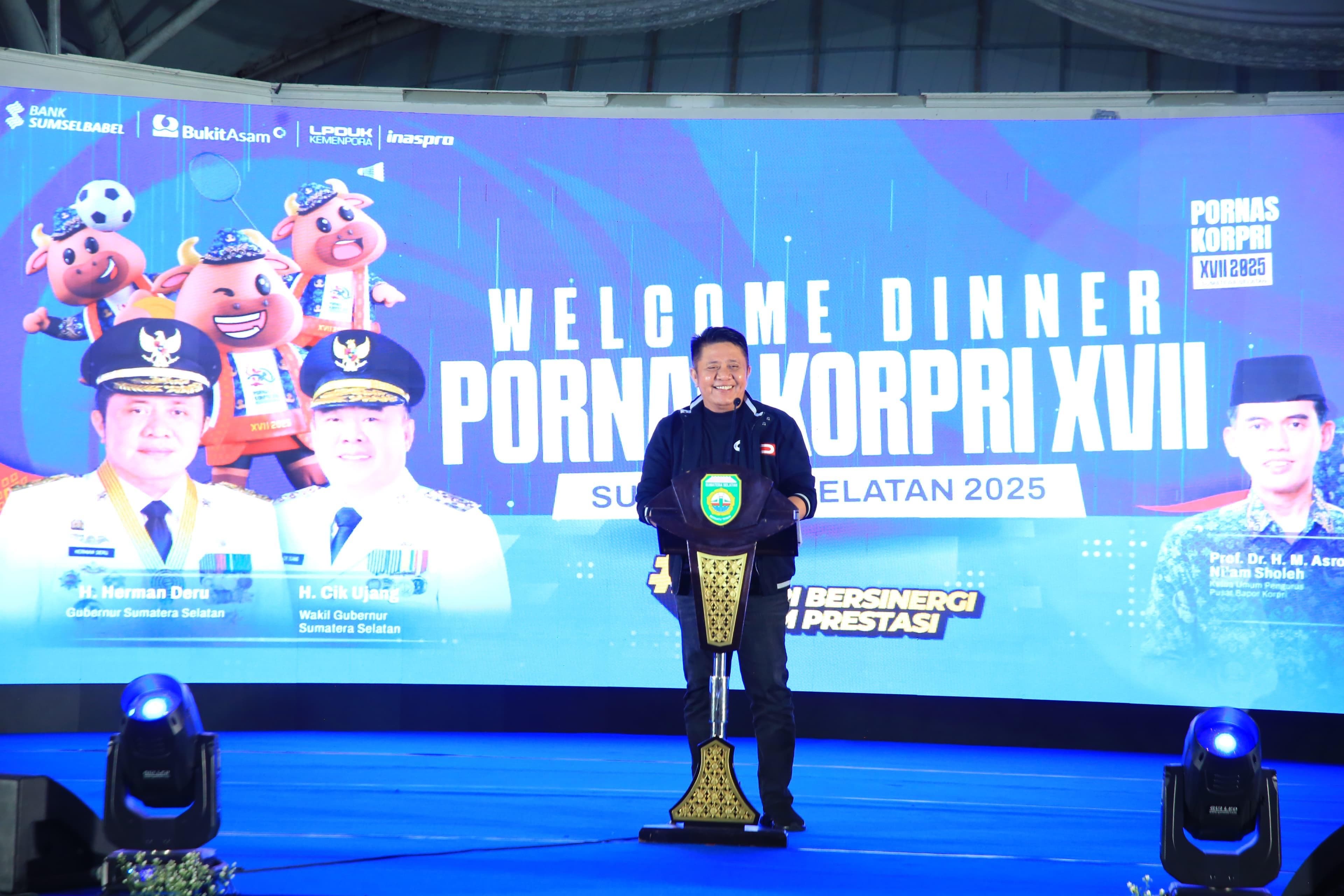 Gubernur Herman Deru Jamu Hangat Kontingen Pornas KORPRI 2025 dengan Kearifan Lokal Sumsel