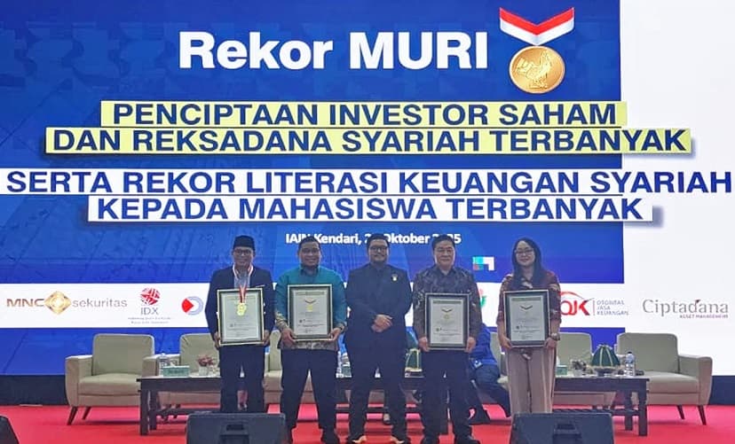 Kolaborasi BEI, MNC Sekuritas dan IAIN Kendari Pecahkan Dua Rekor MURI Sekaligus