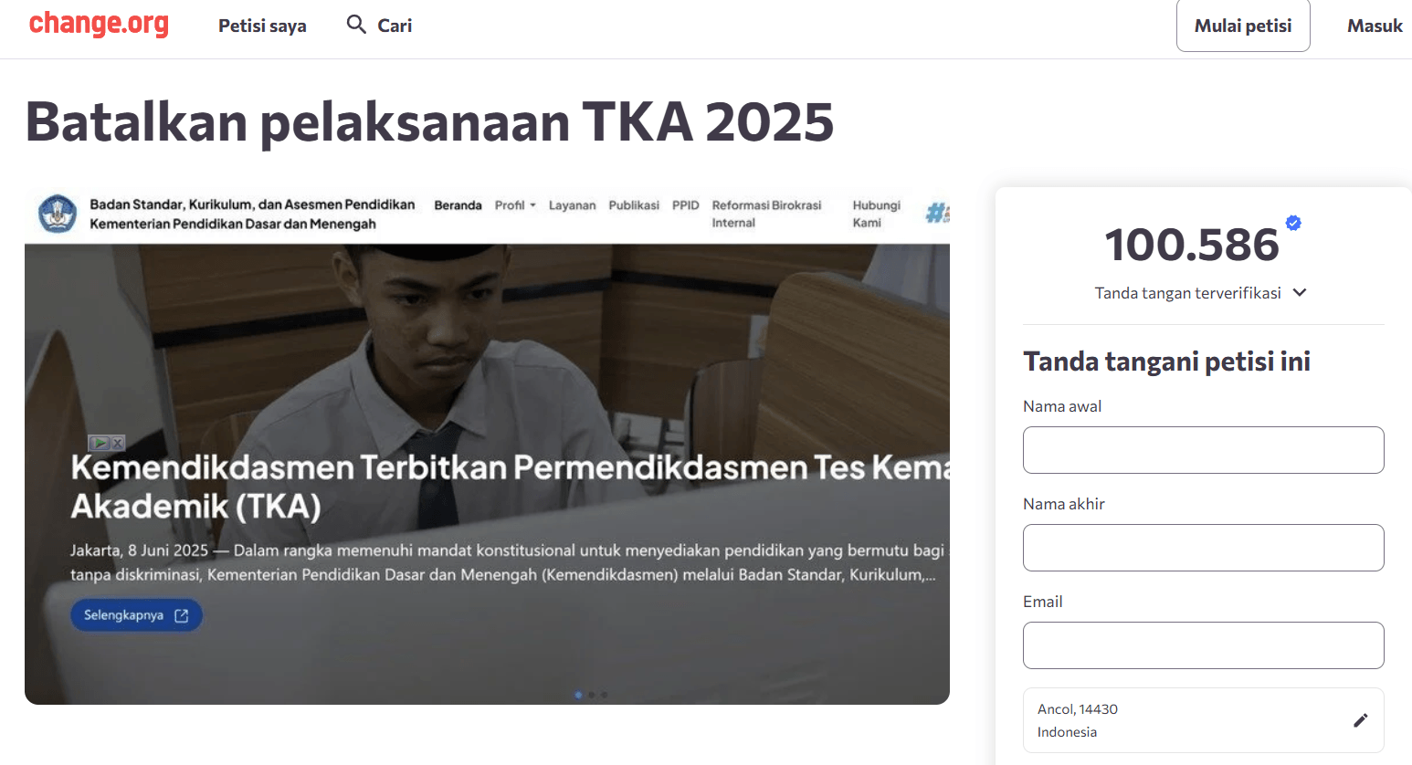 Ramai Petisi Tolak Tes Kemampuan Akademik (TKA) 2025, Ribuan Siswa Tuntut Pembatalan Ujian