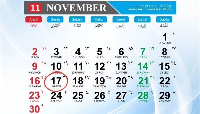 Kalender Jawa 17 November 2025: Weton Senin Pon Ternyata Punya Arti Mengejutkan!