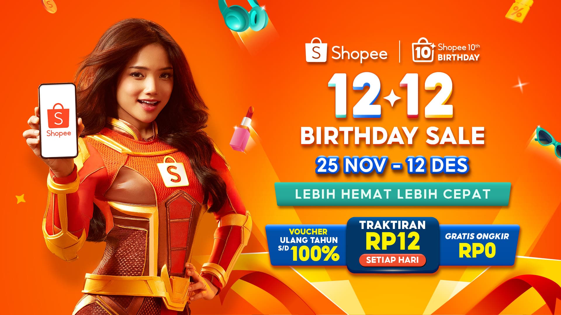 Promo Shopee 12.12 Birthday Sale 2025 dari Diskon 100% hingga Kue Kejutan Rp1,2 Juta