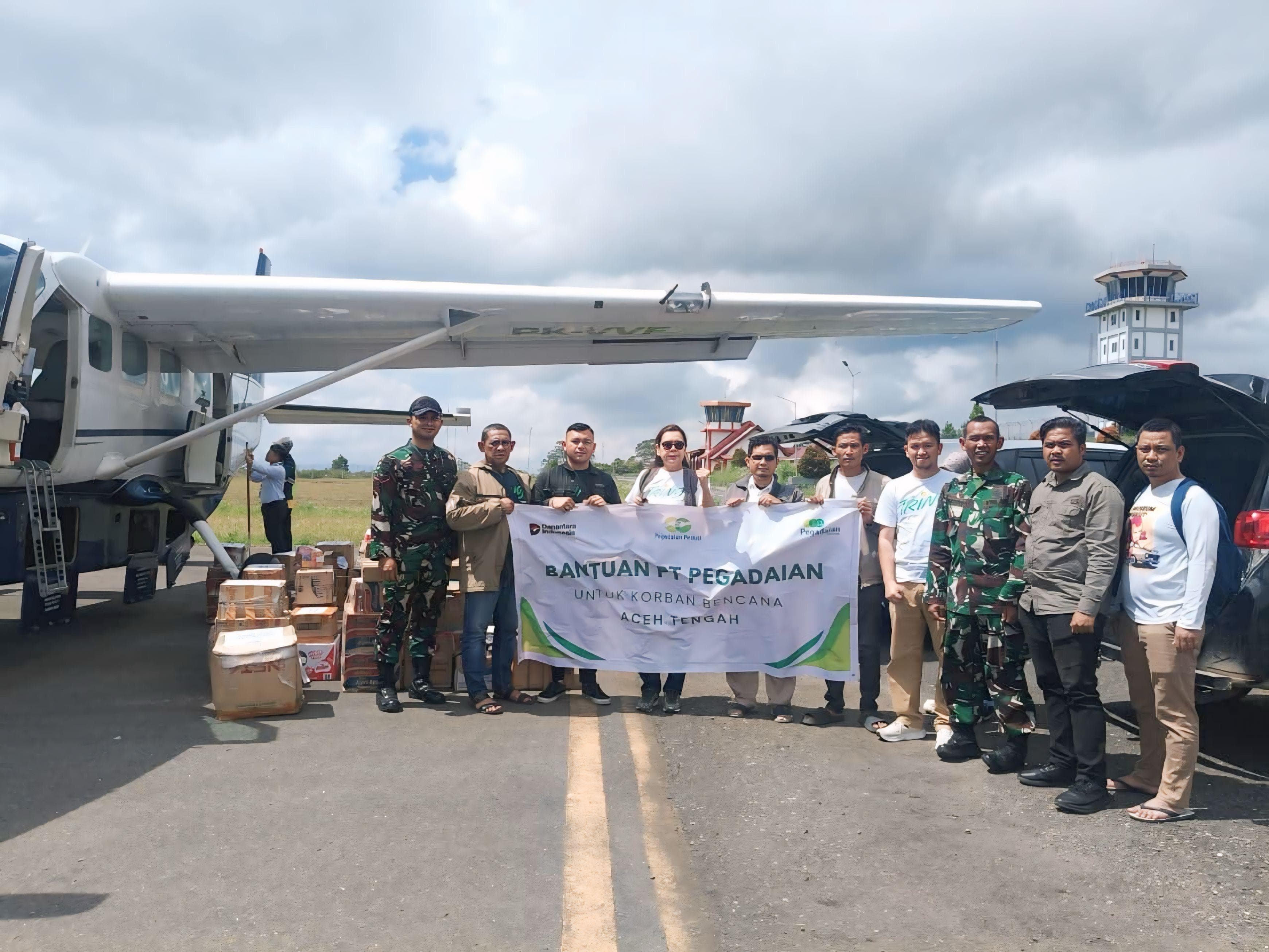 Pegadaian Kirim 1 Ton Bantuan ke Aceh Tengah dan Bener Meriah via Udara